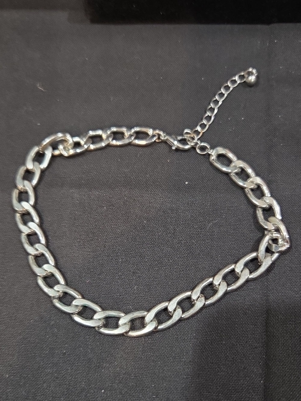 SILVER-TONE LINK ANKLET